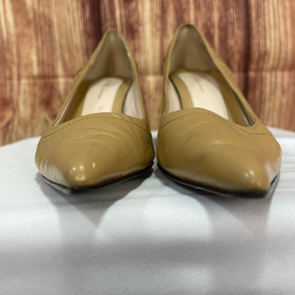 Nine & Company DUNN leather tan pointed toe heeled dress shoes women’s 6.5 M - Picture 6 of 17